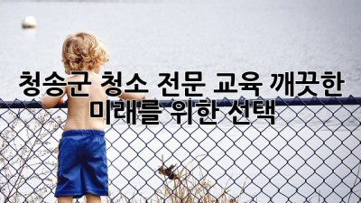 청송군 청소 전문 교육: 깨끗한 미래를 위한 선택
